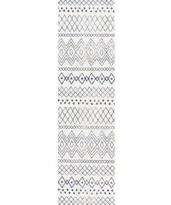 Cheap ✔️ Rug Culture Oasis Nadia White Blue Rustic Tribal Runner Rug 😉 -Deals Home Décor Store 798103450 1 720x928