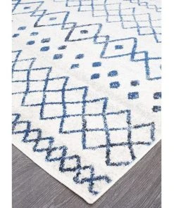 Cheap ✔️ Rug Culture Oasis Nadia White Blue Rustic Tribal Runner Rug 😉