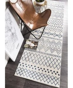 Cheap ✔️ Rug Culture Oasis Nadia White Blue Rustic Tribal Runner Rug 😉 -Deals Home Décor Store 798103450 6 720x928