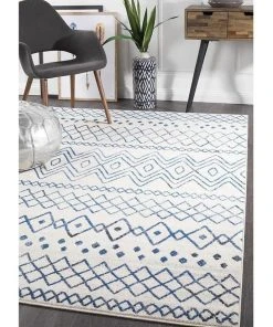 Best Sale ❤️ Rug Culture Oasis Nadia White Blue Rustic Tribal Rug 🔥 -Deals Home Décor Store 798104530 7 720x928