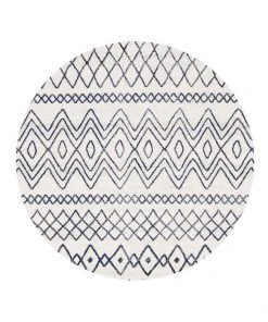 Best Sale ⭐ Rug Culture Oasis Nadia White Blue Rustic Tribal Round Rug 😀 -Deals Home Décor Store 798106240 1 720x928