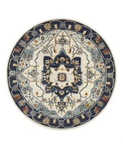 Top 10 🛒  Rug Culture Babylon 201 Blue Round Rug 😍