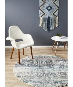 Promo 🤩 Rug Culture Museum Layton Blue Round Rug ✔️ -Deals Home Décor Store 798116410 3 720x928
