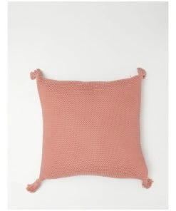 Wholesale ⭐ Vue Melaky Knitted With Tassels Cushion Pink Clay 🔔