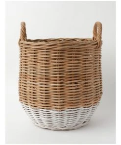 Cheap β Milkshake White Dipped Rattan Basket βοΈ