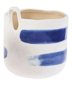 Top 10 ⭐ Linen House Paterna 15cm Planter Pot Blue Stripe 💯