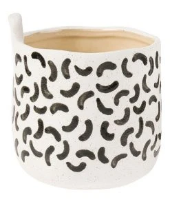 Best Sale ❤️ Linen House Paterna 15cm Planter Pot Black Curve 🥰