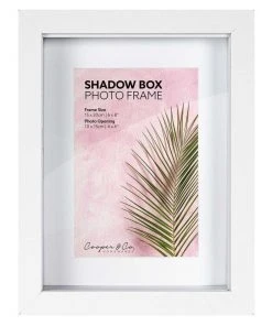 Hot Sale ✨ Cooper & Co Set of 2 15x20cm mat to 10x15cm Set of 2 White Shadow Box Wooden Photo Frame 🧨
