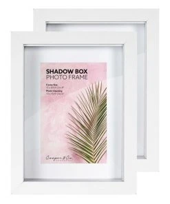 Hot Sale ✨ Cooper & Co Set of 2 15x20cm mat to 10x15cm Set of 2 White Shadow Box Wooden Photo Frame 🧨 -Deals Home Décor Store 803746900 3 720x928