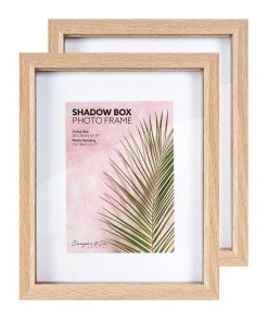 Discount ⌛ Cooper & Co 20X25cm/13X18cm Set of 2 Oak Shadow Box Wooden Photo Frame ⭐ -Deals Home Décor Store 803746990 3 720x928