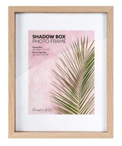 Brand new 😉 Cooper & Co Set of 2 28x36cm mat to 20x25cm Set of 2 Oak Shadow Box Wooden Photo Frame 😍