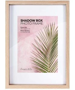 Flash Sale 🧨 Cooper & Co Set of 2 A3 mat to A4 Oak Shadow Box Wooden Photo Frame ❤️