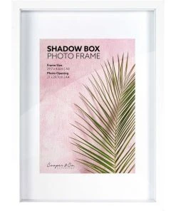 Cheap 🔥 Cooper & Co Set of 2 A3 mat to A4 White Shadow Box Wooden Photo Frame 💯