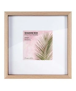 Cheap ✨ Cooper & Co Set of 2 30x30cm mat to 15x15cm Set of 2 Oak Shadow Box Wooden Photo Frame ⭐