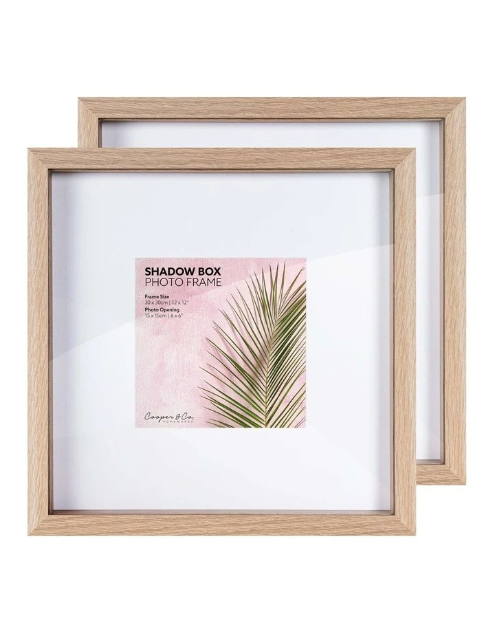 Cheap ✨ Cooper & Co Set of 2 30x30cm mat to 15x15cm Set of 2 Oak Shadow Box Wooden Photo Frame ⭐ 3 Cheap ✨ Cooper & Co Set of 2 30x30cm mat to 15x15cm Set of 2 Oak Shadow Box Wooden Photo Frame ⭐ - Image 3
