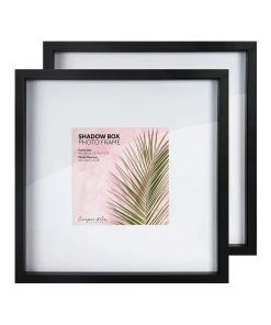 Brand new 🌟 Cooper & Co Set of 2 40x40cm mat to 20x20cm Set of 2 Black Shadow Box Wooden Photo Frame ⭐ -Deals Home Décor Store 803748160 3 720x928