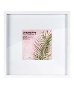 Cheap ✔️ Cooper & Co Set of 2 40x40cm mat to 20x20cm Set of 2 White Shadow Box Wooden Photo Frame 😀