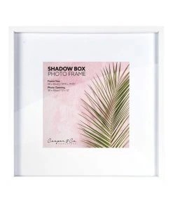 Hot Sale β Cooper & Co Set of 1 50x50cm mat to 30x30cm White Shadow Box Wooden Photo Frame π