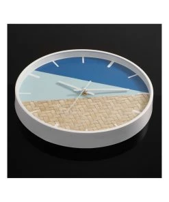 Promo 😍 Cooper & Co 30cm Blue/Rattan Cayman Silent Movement Round Wall Clock ⌛ -Deals Home Décor Store 803749060 3 720x928