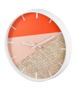 Discount 💯 Cooper & Co 30cm Watermelon/Rattan Cayman Silent Movement Round Wall Clock 🔥 -Deals Home Décor Store 803749150 4 720x928