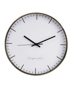 New ⭐ Cooper & Co 30cm Gold Nelson Silent Movement Round Wall Clock 🎁