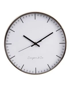 Hot Sale ❤️ Cooper & Co 30cm Rose Gold Nelson Silent Movement Round Wall Clock 😀