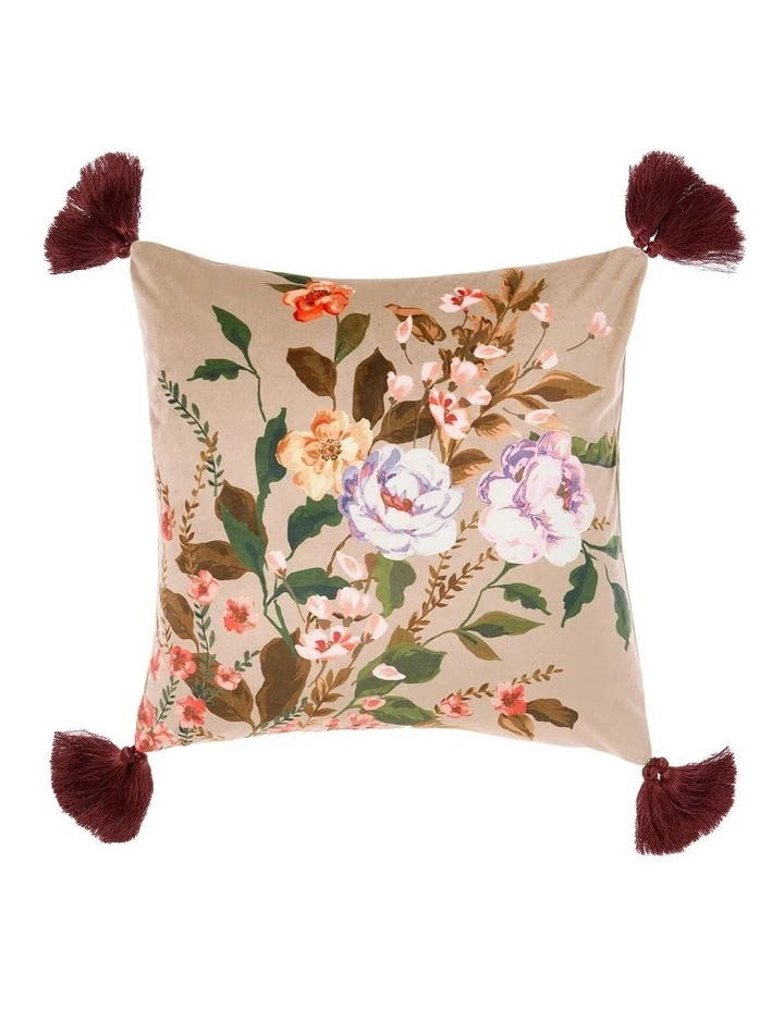 Flash Sale 🥰 Linen House Cecilia Square Cushion with Tassels Khaki ⭐ 1 Flash Sale 🥰 Linen House Cecilia Square Cushion with Tassels Khaki ⭐