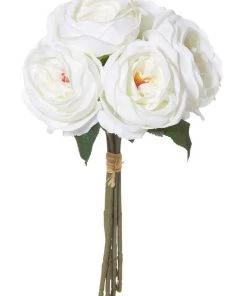 Budget 🌟 Rogue Columbian Rose Bouquet 37cm Flower Arrangement White 😉
