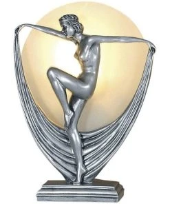 Best Sale 👍 G&G Bro Mia Art Deco Table Lamp Pewter 😍