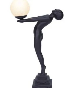 Budget 👏  G&G Bro Lady Grace Art Deco Table Lamp Pewter 😀