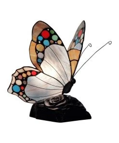 Coupon 🎁 G&G Bro Spotted Butterfly Tiffany Table Lamp 🎁