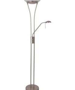 Discount 💯 Lexi Lighting Frisco Mother & Child LED Floor Lamp Satin Chrome ❤️