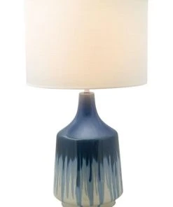 Promo 🛒 Lexi Lighting Martha Ceramic Table Lamp Blue ✔️