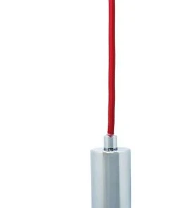 Cheapest ⭐ Lexi Lighting Chrome Ceiling Pendant Lamp Light with Fabric Cable Red 🛒