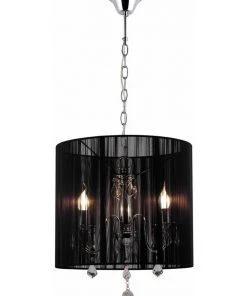 Promo ⌛ Lexi Lighting Paris Crystal Chandelier Pendant Light Black 🥰