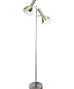 Best Pirce 🎁 Oriel Lighting Vespa Twin Floor Lamp Brushed Chrome 🎁