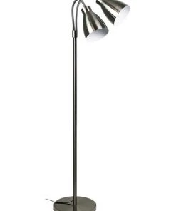 Best deal ❤️ Oriel Lighting Retro Twin Floor Lamp Brushed Chrome ✨