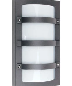 Promo ❤️ Oriel Lighting Trio Exterior Bulkhead Light Graphite ❤️