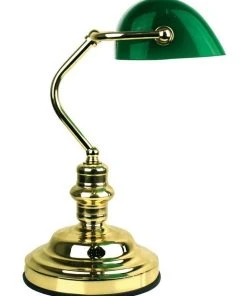 Best Pirce ✨ Oriel Lighting Banker's Table Lamp(Switched) Polished Brass ⌛