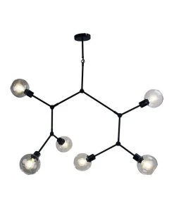 Budget ❤️ Oriel Lighting Padua Contemporary Clear Glass Pendant Light Matt Black ✨