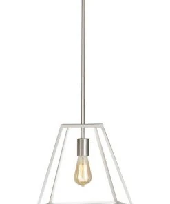 Coupon ✨ Oriel Lighting Southport.30 Single Urban Retro 30cm Pendant Light Brushed Chrome ⌛