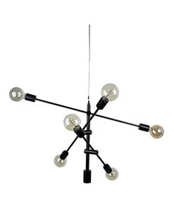 Hot Sale 😀 Oriel Lighting Chelsea 6 Light Pendant Light Matt Black 🤩