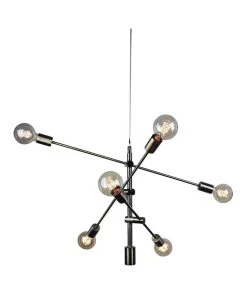 New ❤️ Oriel Lighting Chelsea 6 Light Pendant Light Antique Brass ✨