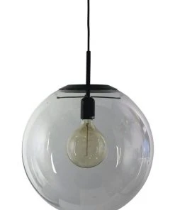 Discount 😉 Oriel Lighting Newton Contemporary Clear Glass Pendant Light 40cm Black ⭐
