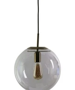Cheap ✔️ Oriel Lighting Newton Contemporary Clear Glass Pendant Light 30cm Brass 🛒