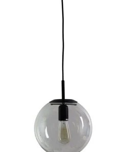 Budget ✔️ Oriel Lighting Newton Contemporary Clear Glass Pendant Light 25cm Black 🎁