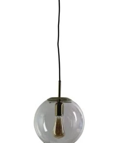 Wholesale 🔔 Oriel Lighting Newton Contemporary Clear Glass Pendant Light 25cm Brass ✨