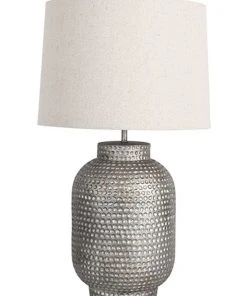 Best Pirce ⭐ Oriel Lighting Palma Beaten Silver Table Lamp 😍