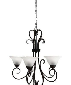 Brand new ❤️ Oriel Lighting Gaston 5 Light Up Chandelier in Bronze 🎁