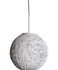 Promo 👏 Oriel Lighting Cocoon White Spun Cotton Pendant Shade Only 40cm ✔️